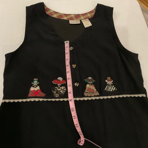 Vtg Bobbie Brooks Jumper Maxi Dress Sleeveless Black Faux Suede Women’s Med 8-10 - Picture 6 of 14